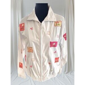 Vintage Koret Francisca Floral Embroidered Patchwork Jacket Cottage Country M